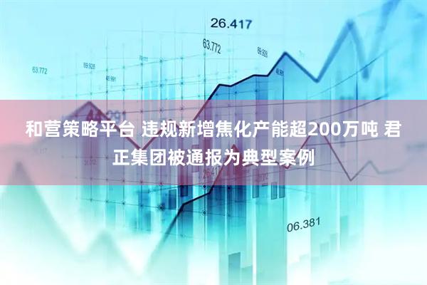 和营策略平台 违规新增焦化产能超200万吨 君正集团被通报为典型案例