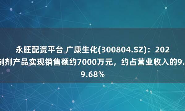永旺配资平台 广康生化(300804.SZ)：2024年制剂产品实现销售额约7000万元，约占营业收入的9.68%