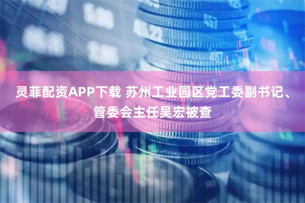 灵菲配资APP下载 苏州工业园区党工委副书记、管委会主任吴宏被查